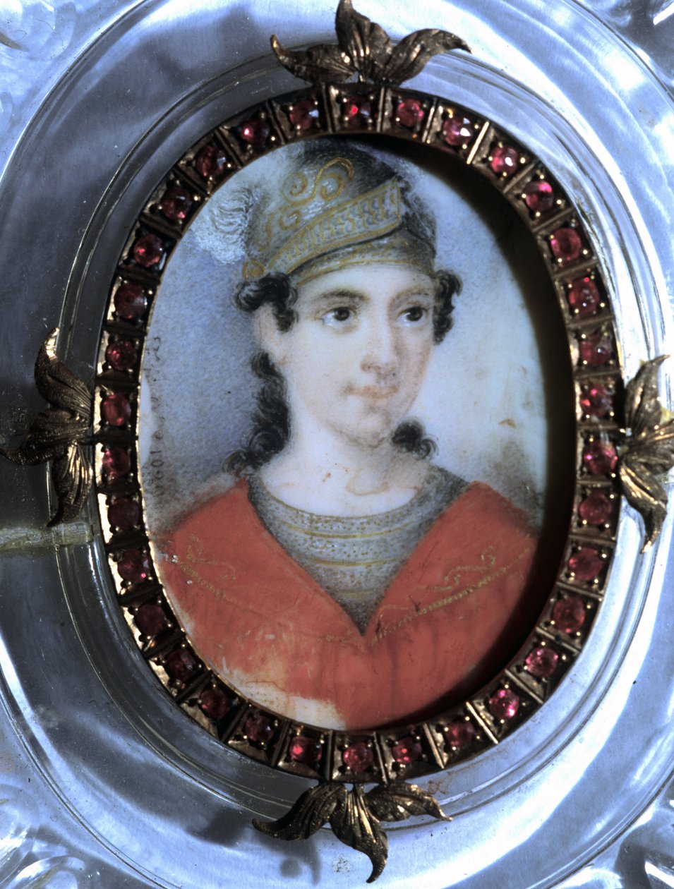 Porträtt av Maria Garcia kallad Malibran (1808-1836) sångerska. Anonym 1800-talsminiatyr. av Unknown artist