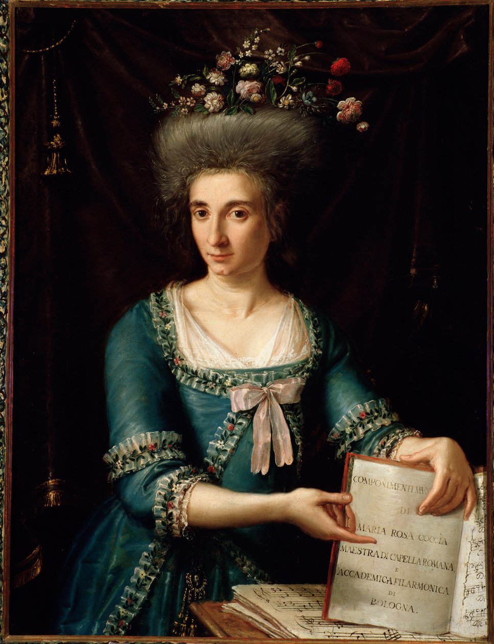 Porträtt av Maria Rosa Coccia (1759-1833), italiensk cembalist och kompositör Anonym målning. 1800 ca. Bologna, civilt bibliografiskt museum av Unknown artist