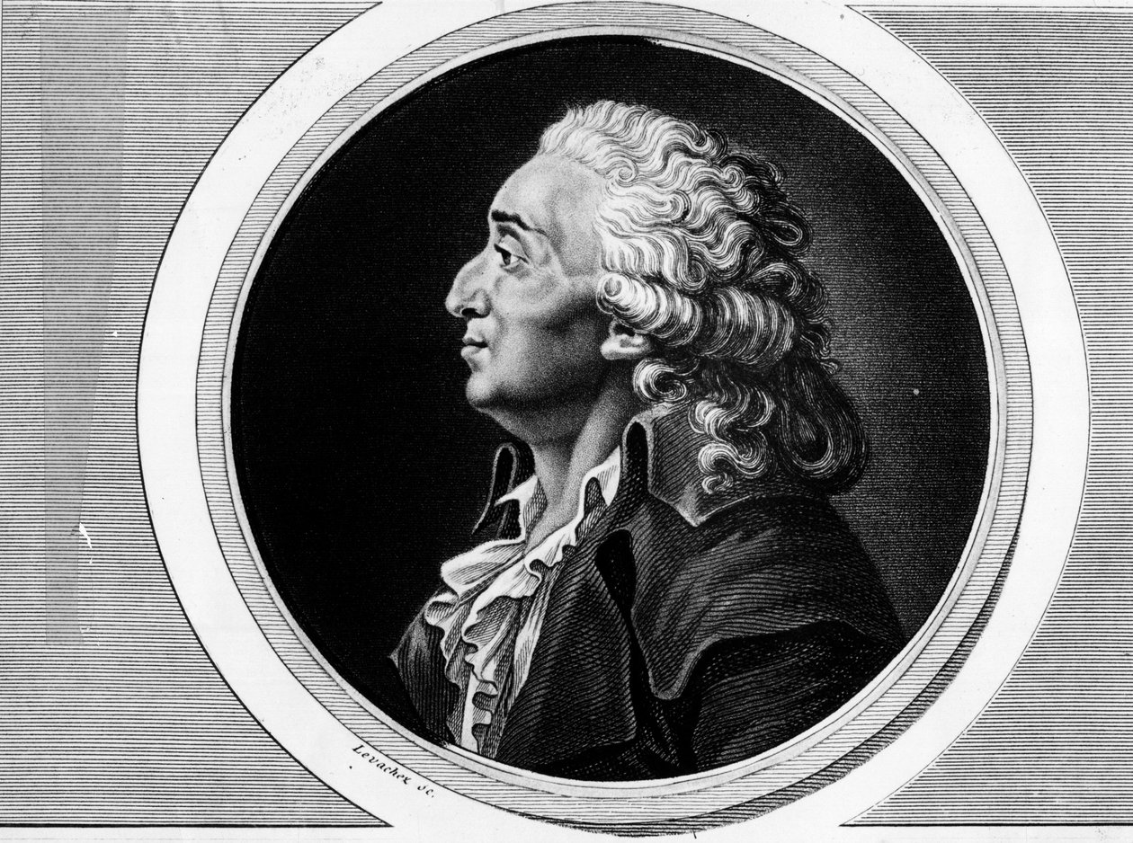 Porträtt av Marie Jean Antoine Nicolas de Caritat, markis de Condorcet (1743-1793), deputerad vid Nationalkongressen och filosof. Gravyr i "" Komplett samling av historiska målningar från den franska revolutionen, i tre volymer.""" 1804. av Unknown artist