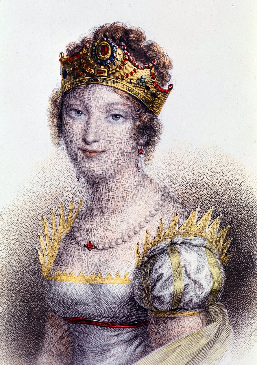Porträtt av Marie Louise, hertiginna av Parma, fransmännens kejsarinna (gravyr av Unknown artist