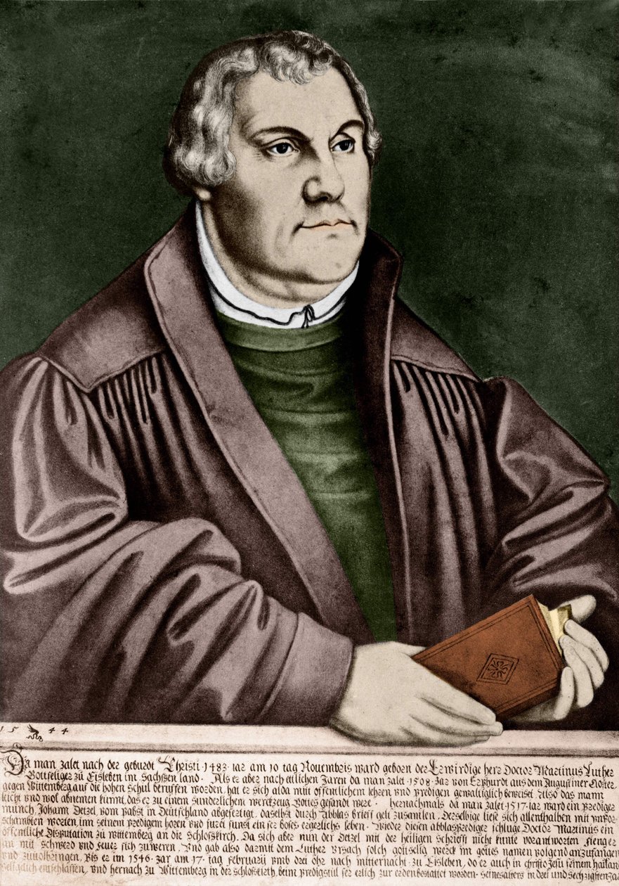 Porträtt av Martin Luther (1483 - 1546) - Gravyr 1544 av Unknown artist