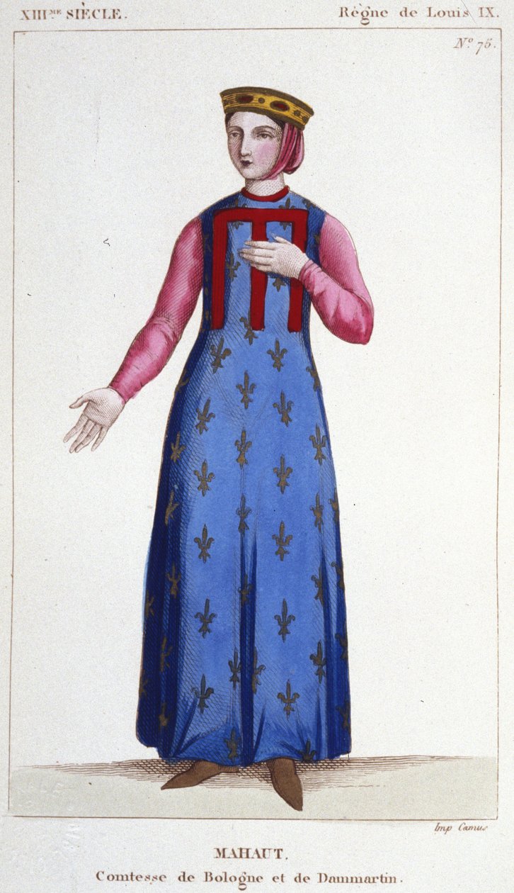 Porträtt av Mathilde de Dammartin (ca 1202-1259) eller Mahaut, grevinnan av Boulogne och Dammartin (Mathilde II) och d
