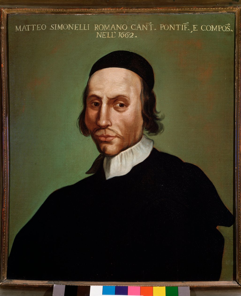 Porträtt av Matteo Simonelli (1618-1696) italiensk kompositör Anonym målning. 1662. Bologna, Civic Museum Museum av Unknown artist