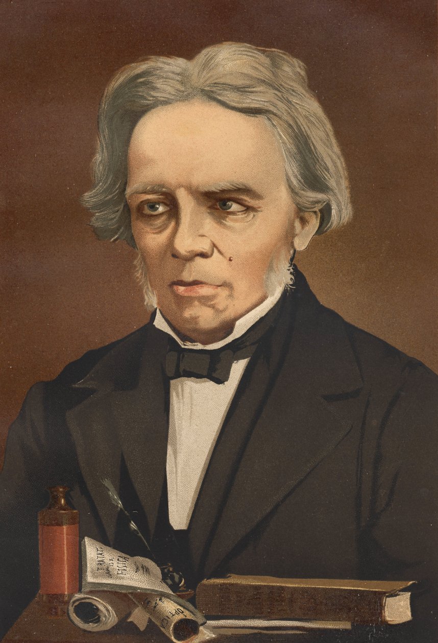 Porträtt av Michael Faraday. Brittisk fysiker och kemist (Newington, Surrey av Unknown artist