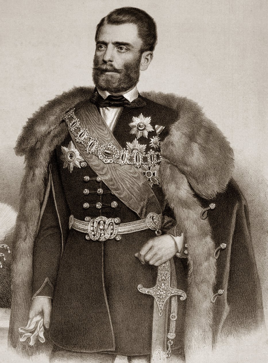 Porträtt av Michel III Obrenovic 1823-1868 Prins av Serbien - Mihailo Obrenovic III Prins av Serbien av Unknown artist