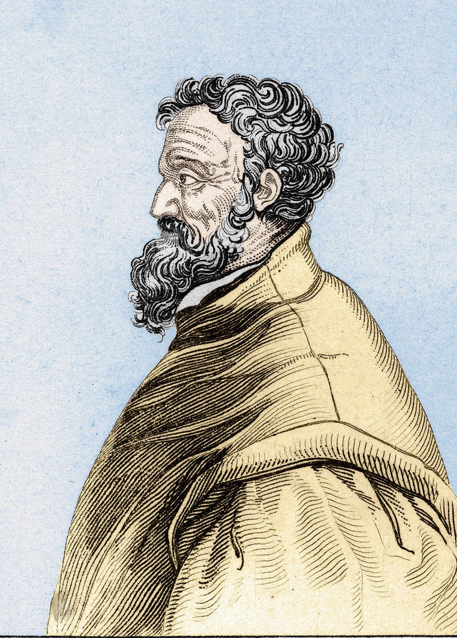 Porträtt av Michelangelo Buonarroti dit Michelangelo (Michelangelo eller Michel Ange av Unknown artist