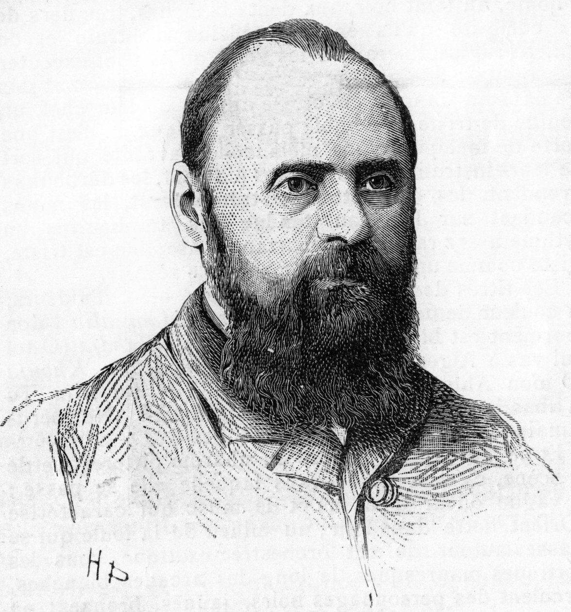 Porträtt av Mily (Mili, Milli) Alexeyevich Balakirev (1837-1910) Pianist, dirigent och rysk kompositör. Gravyr från 1889. av Unknown artist