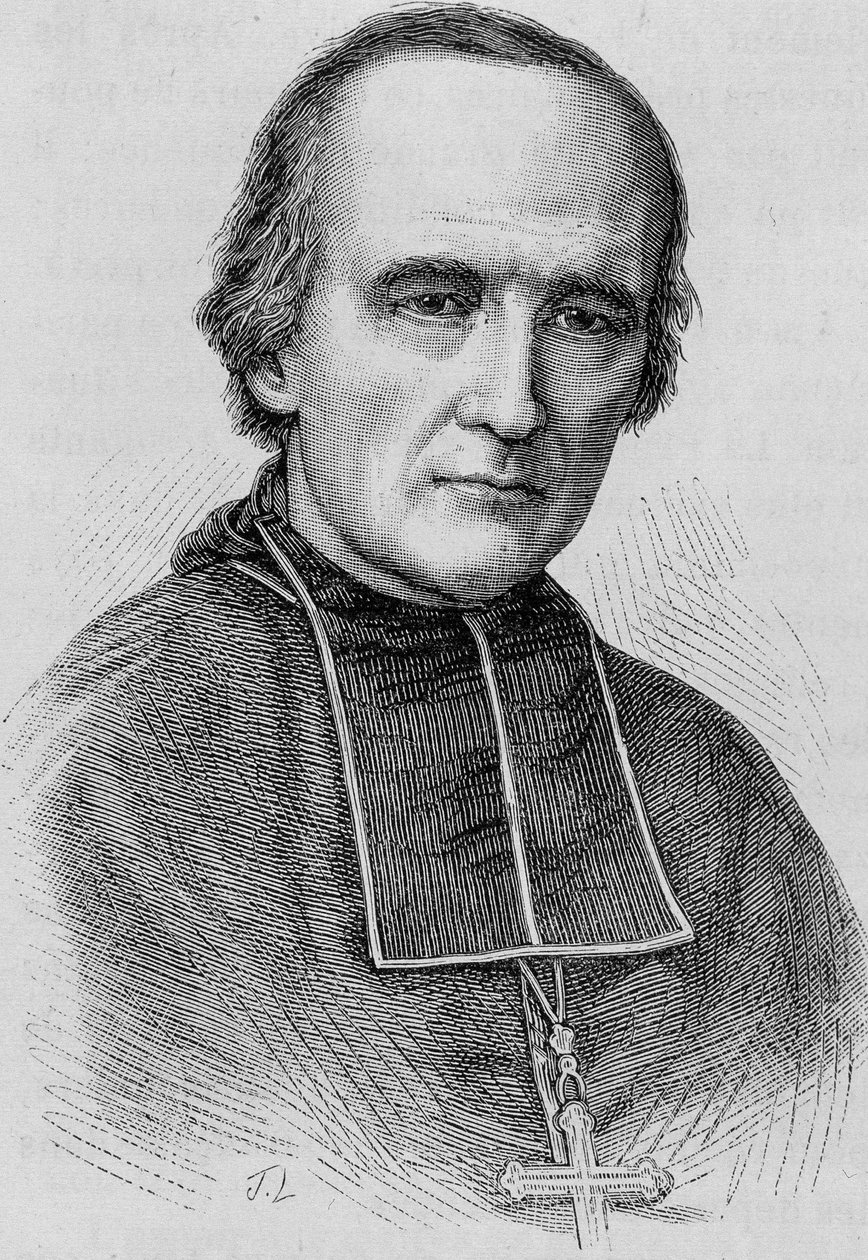 Porträtt av Monsignor Darboy (1813 - 1871), ärkebiskop av Paris. Gravyr från slutet av 1800-talet i "Histoire de France"" av H. Martin. av Unknown artist