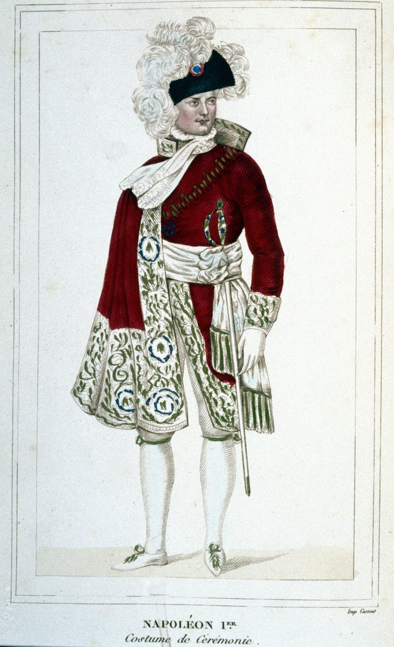 Porträtt av Napoleon I (1769 - 1821) i ceremoniell kostym. av Unknown artist