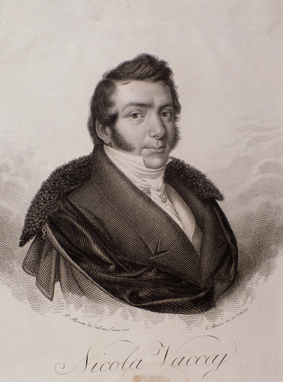 Porträtt av Nicola Vaccai (gravyr av Unknown artist