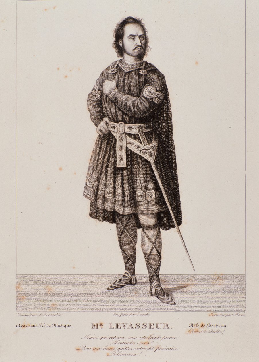 Porträtt av Nicolas Prosper Levasseur som Bertram i operan Robert le Diable (1831) av Unknown artist