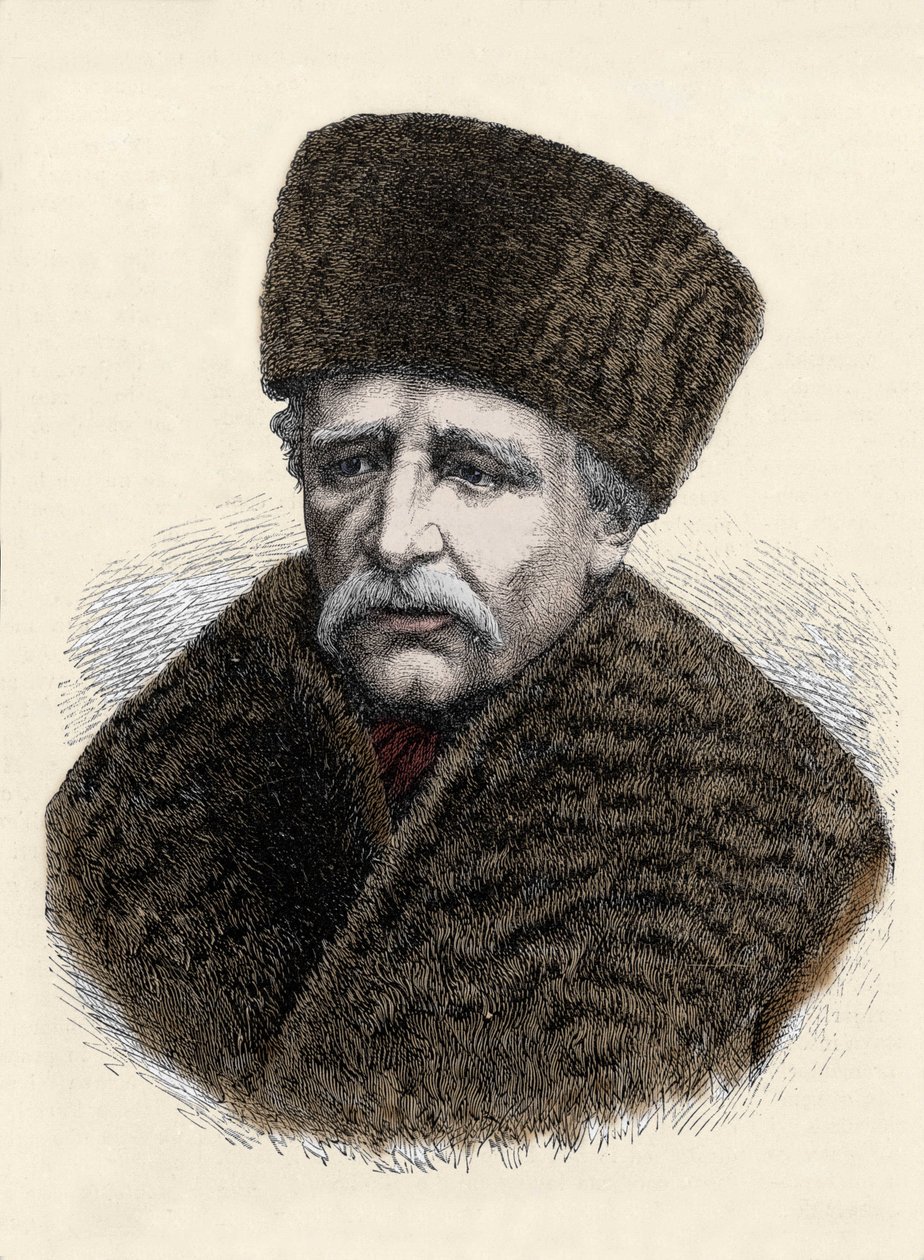 Porträtt av Nils Adolf Erik (Eric) Baron Nordenskjold (Nordenskiold) (1832-1901), svensk naturforskare och upptäcktsresande. Gravyr från slutet av 1800-talet. av Unknown artist