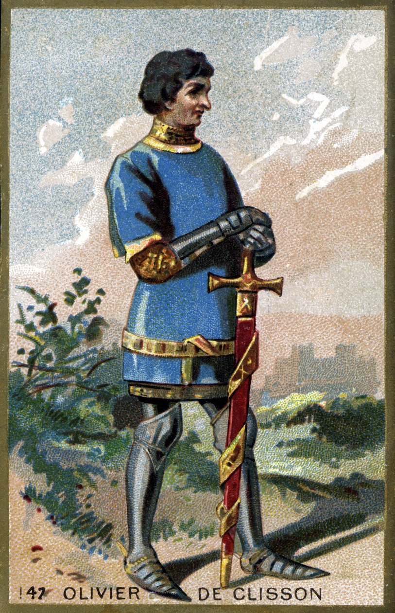 Porträtt av Olivier de Clisson (1336 - 1407). Kromolitografi från slutet av 1800-talet. av Unknown artist