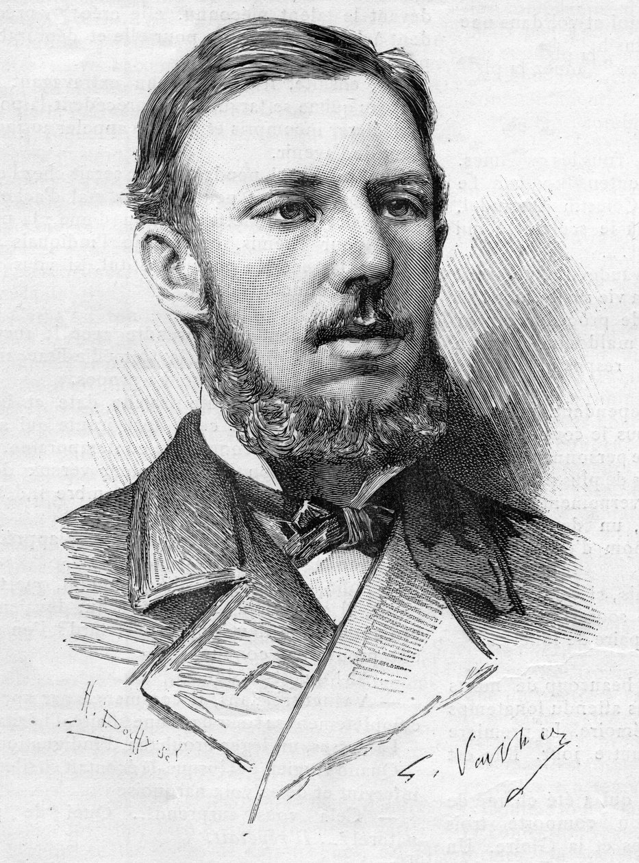 Porträtt av Oscar Augustus av Suede, hertig av Gothlang (1859-1953) här 1888 under hans besök i Paris. av Unknown artist