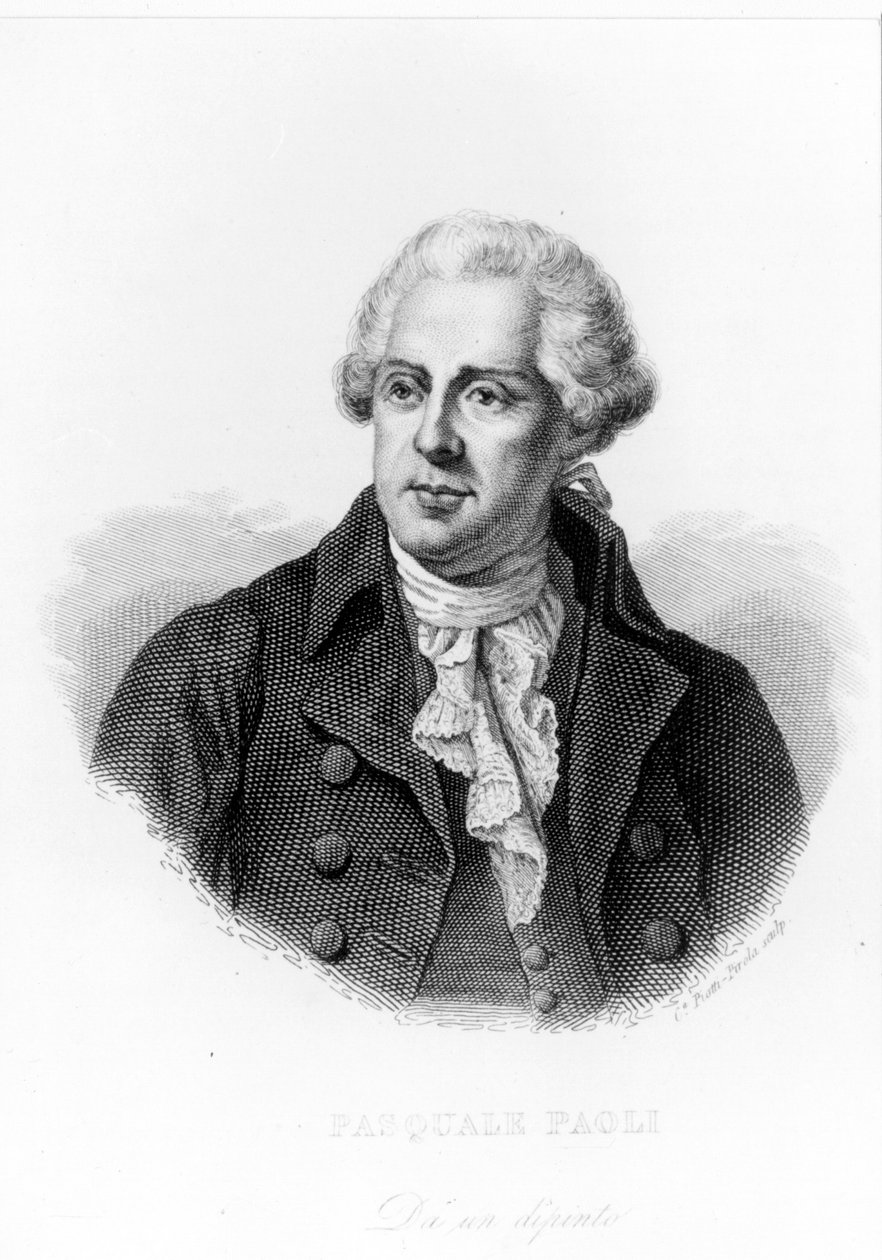 Porträtt av Pasquale eller Pascal Paoli (1725 - 1807), Patriote Corsica. av Unknown artist