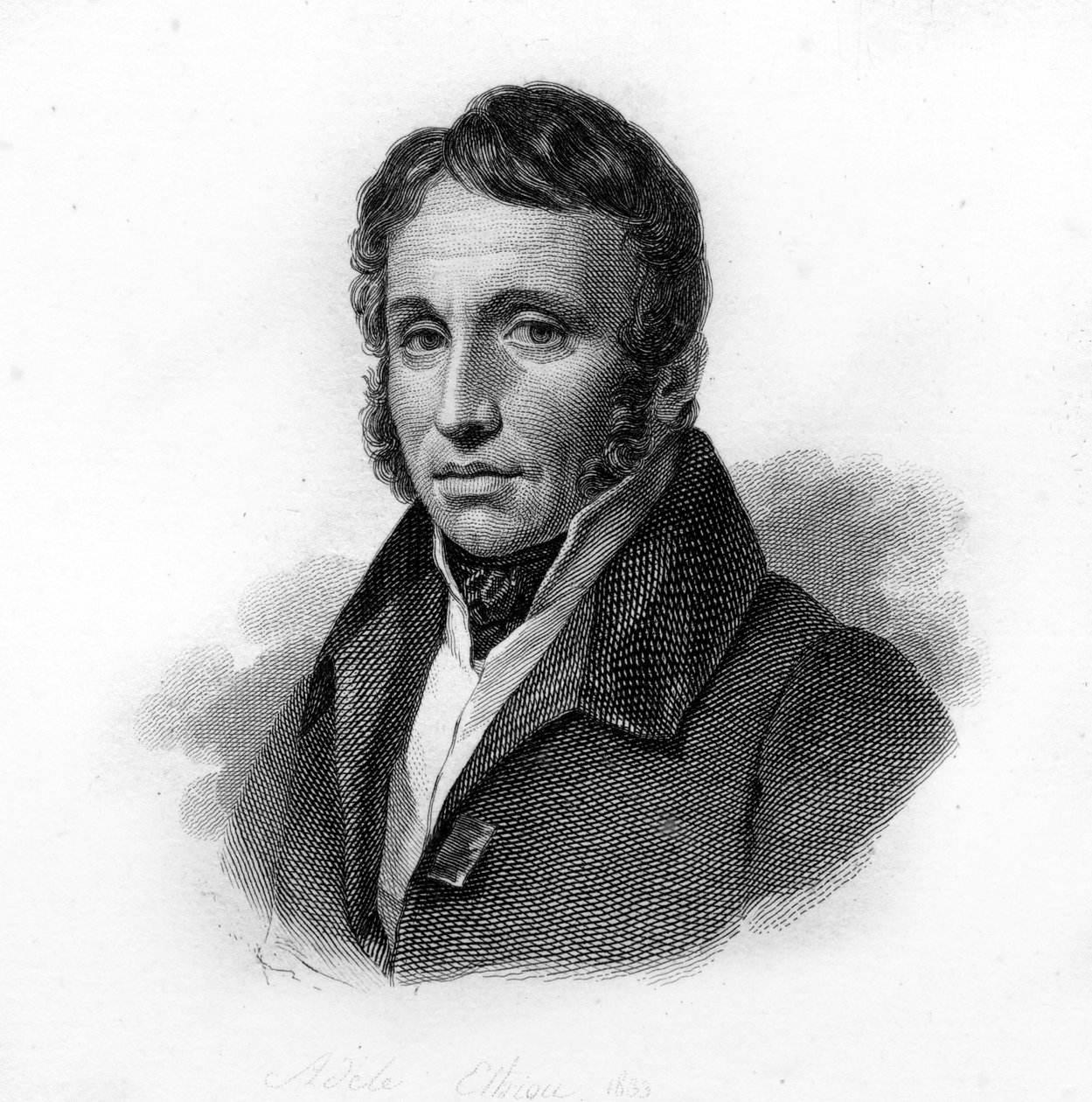 Porträtt av Paul Louis Courier, fransk broschyr och epistolier (1772-1825), gravyr från 1800-talet av Unknown artist