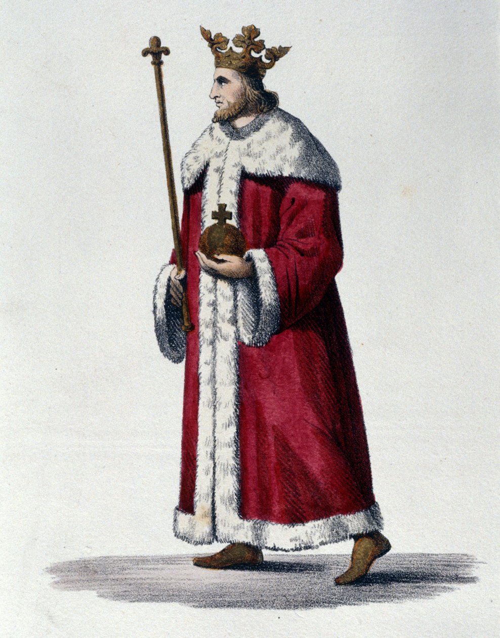 Porträtt av Pepin III känd som Pepin the Brief (714-768) kung av Frankrike. av Unknown artist