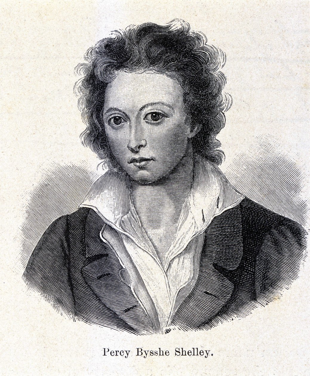 Porträtt av Percy Bysshe Shelley, brittisk poet (1792-1822). av Unknown artist