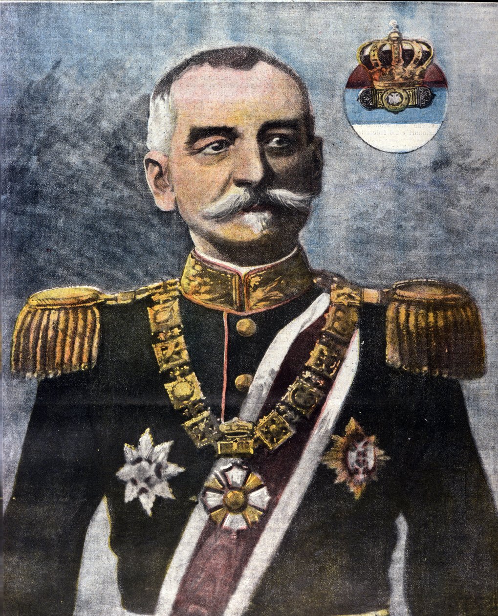 Porträtt av Peter I av Serbien (Karageorgevic av Unknown artist