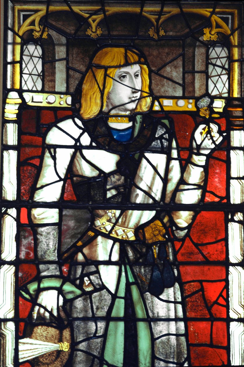 Porträtt av Filip I av Habsburg (1478-1506) kung av Spanien Målat glas från 1400-talet. Brygge, det heliga blodets kapell av Unknown artist