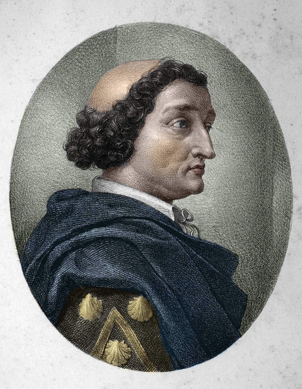 Porträtt av Philippe de Commines (Comynes eller Comines) (1447-1511), fransk kolumnist. Gravyr av 1800-talet. av Unknown artist