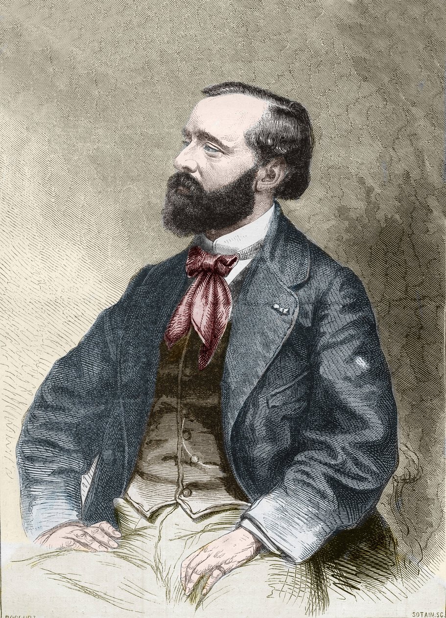 Porträtt av Pierre Alexix Ponson du Terrail, författare, folietonist 1829-1871. av Unknown artist