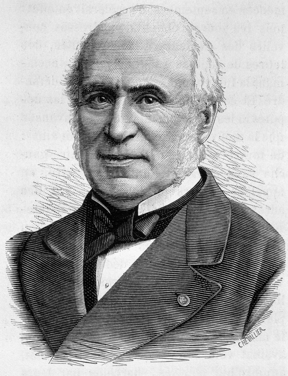 Porträtt av Pierre Charles Chesnelong (1820 - 1899). Gravyr från slutet av 1800-talet i "Histoire de France"" av H. Martin. av Unknown artist