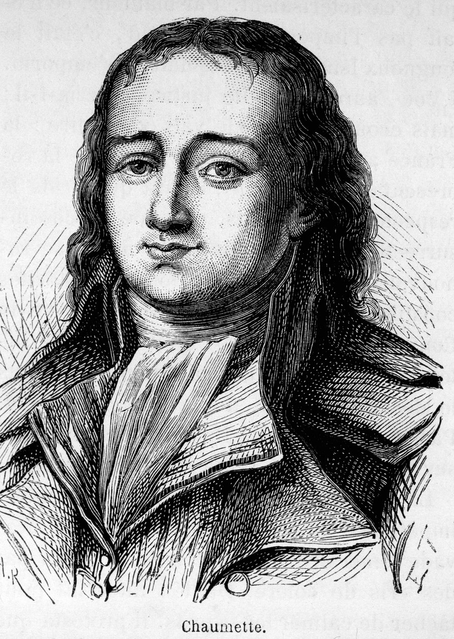 Porträtt av Pierre Gaspard Chaumette (1763-1794), fransk politiker, medlem av Cordeliers Club och åklagare - syndiker i försäkringskommunen i Paris... Han arresterades och giljotinerades med värdextremister. av Unknown artist