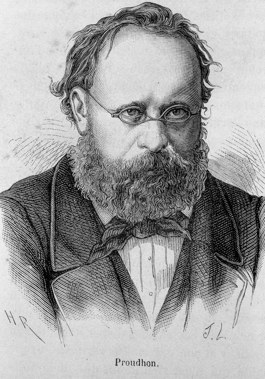 Porträtt av Pierre Joseph Proudhon (1809 - 1865) fransk socialist - i "" L