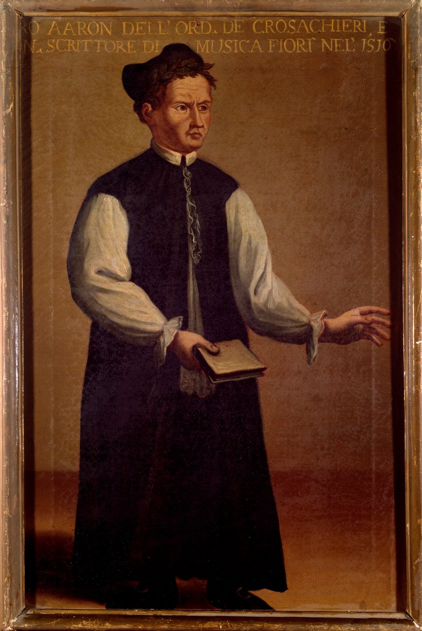 Porträtt av Pietro Aaron (Aron) (1489-1545), teoretiker för italiensk musik Anonym målning. 1500-talet. Bologna, Civico museo Bibliografico av Unknown artist