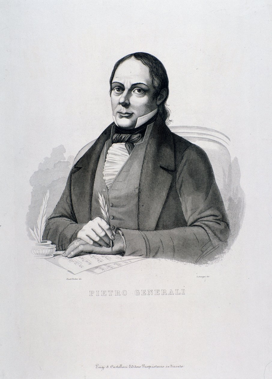 Porträtt av Pietro Generali (gravyr) av Unknown artist
