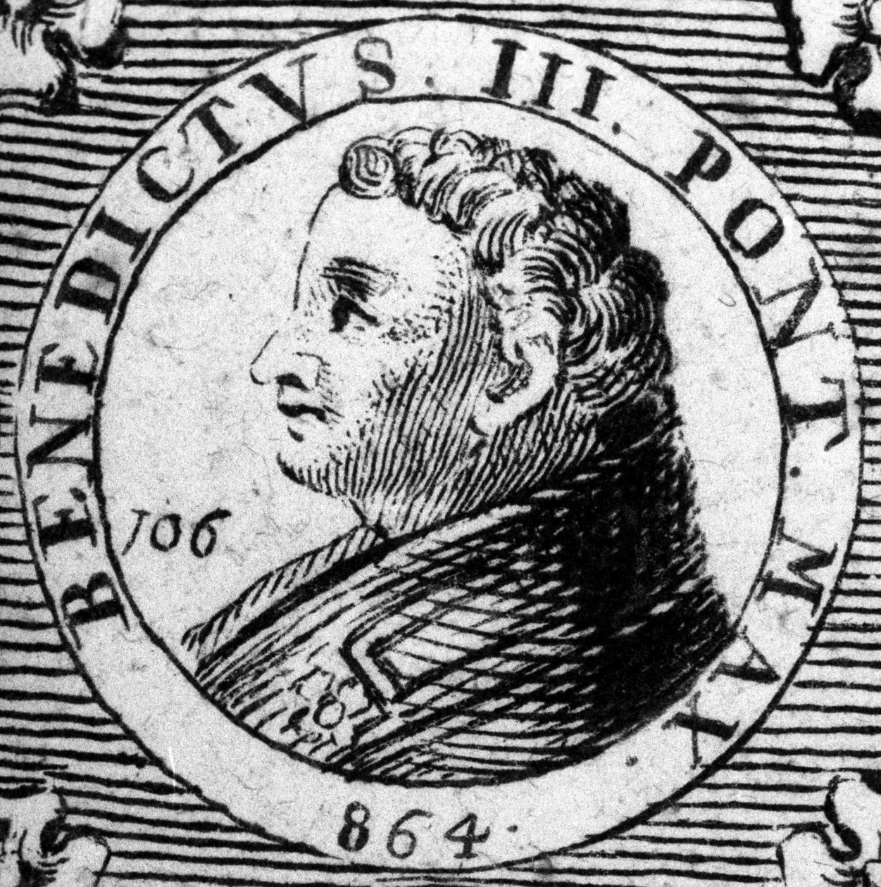 Porträtt av påven Benedikt III eller Benedictus 3. av Unknown artist