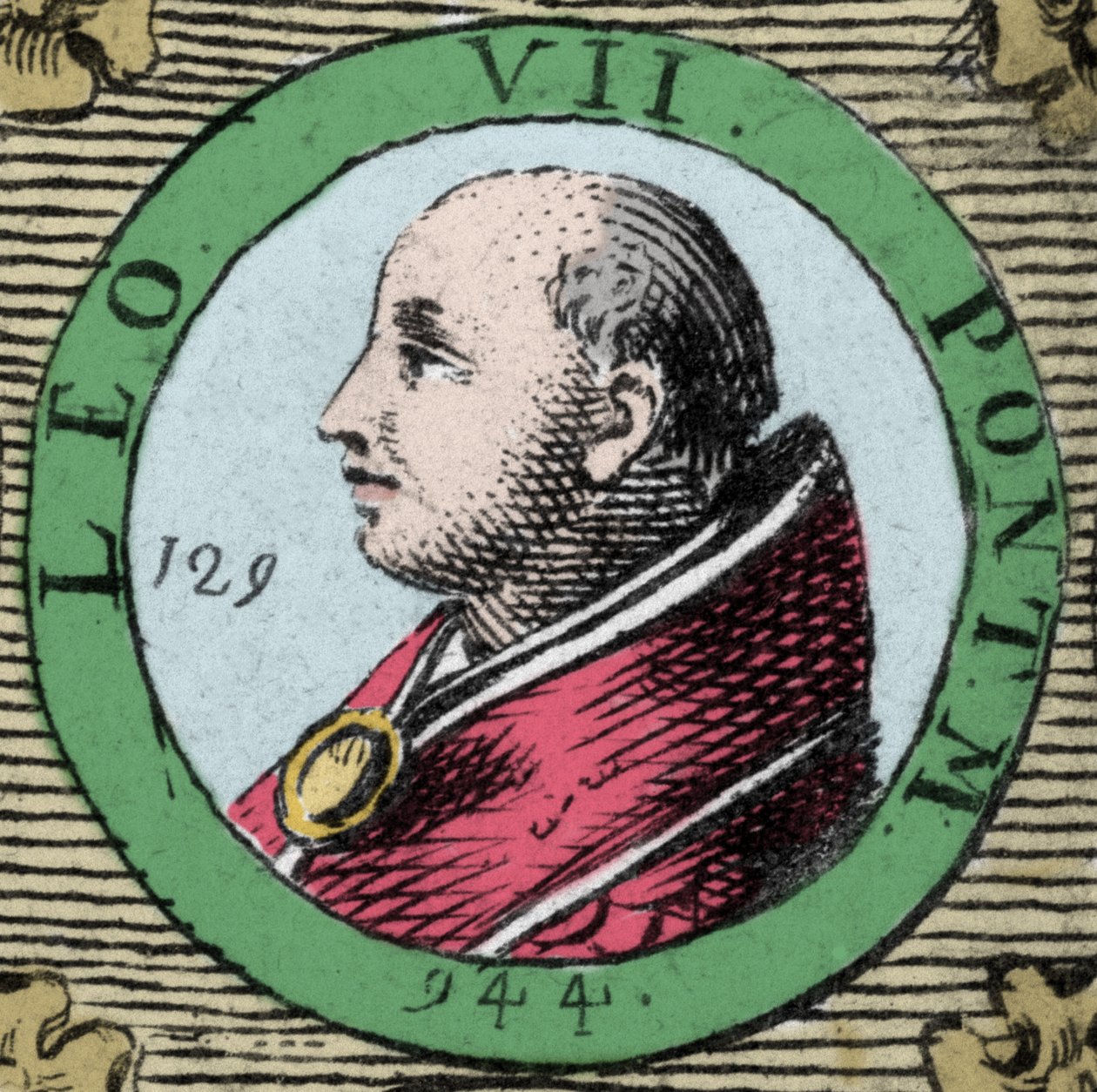 Porträtt av påven Leo VII (Leone) påven från 936 till 939. av Unknown artist