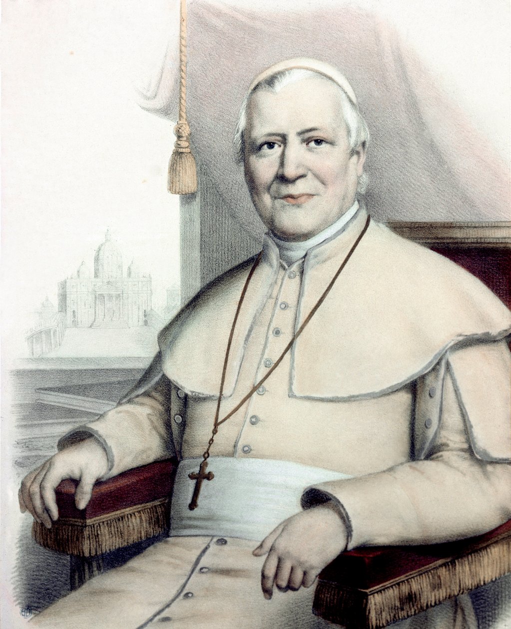 Porträtt av påven Pius (Pio) IX (Giovanni Maria Mastai Ferretti av Unknown artist