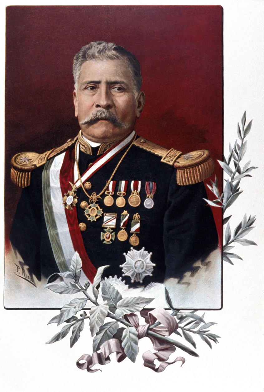 Porträtt av Porfirio Diaz, mexikansk general och statsman (Oaxaca av Unknown artist