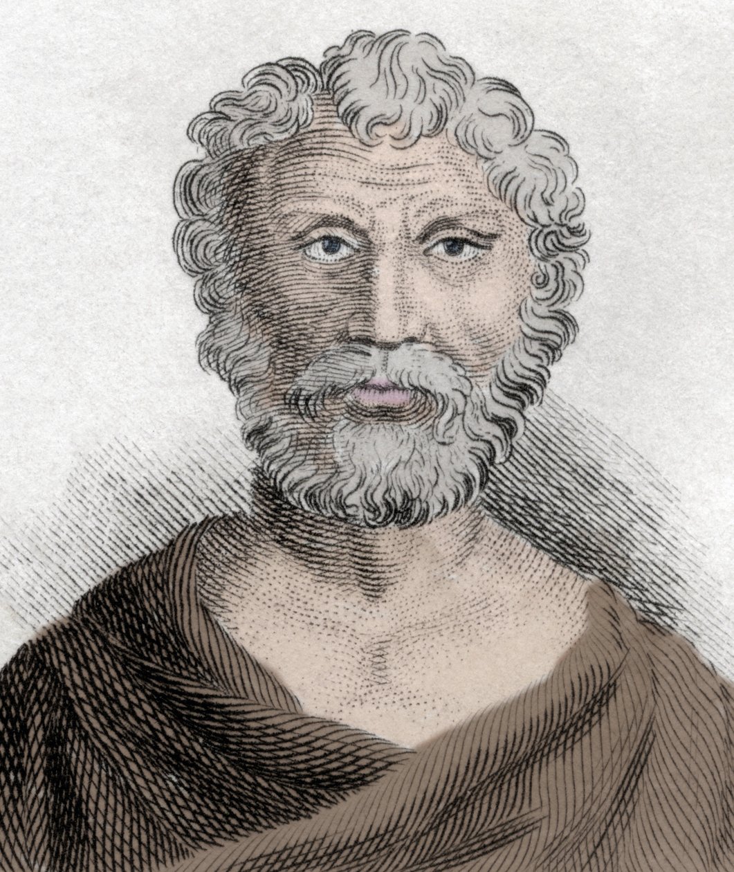 Porträtt av Quintus Junius Rusticus (cirka 100-cirka 170), stoicistisk filosof. Gravyr av 1800-talet. av Unknown artist
