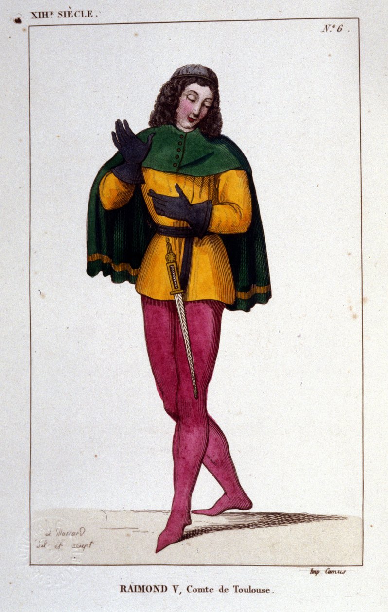 Porträtt av Raymond V, greve av Toulouse (ungefär 1134 - 1194). av Unknown artist