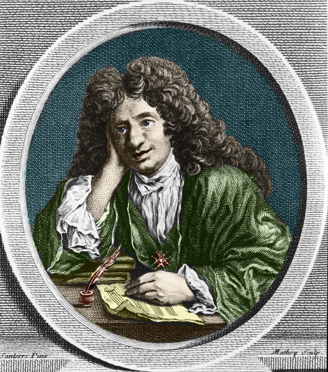 Porträtt av Richard Delalande, föreståndare för kungens musik; b. 15 dec 1657 i Paris; d. 18 januari 1726. av Unknown artist