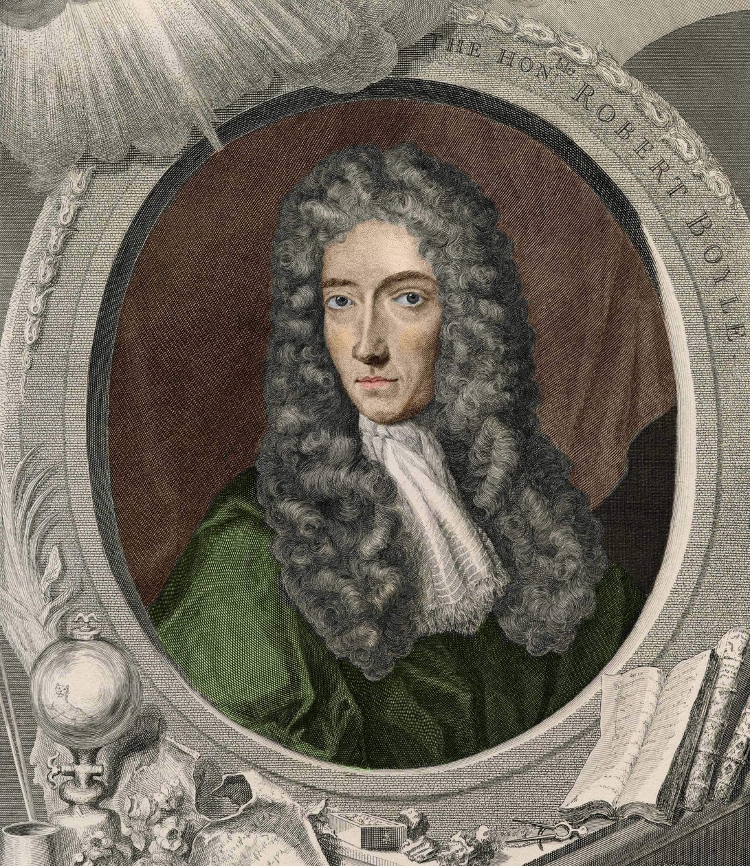 Porträtt av Robert Boyle (1627 - 1691), irländsk fysiker och kemist. av Unknown artist