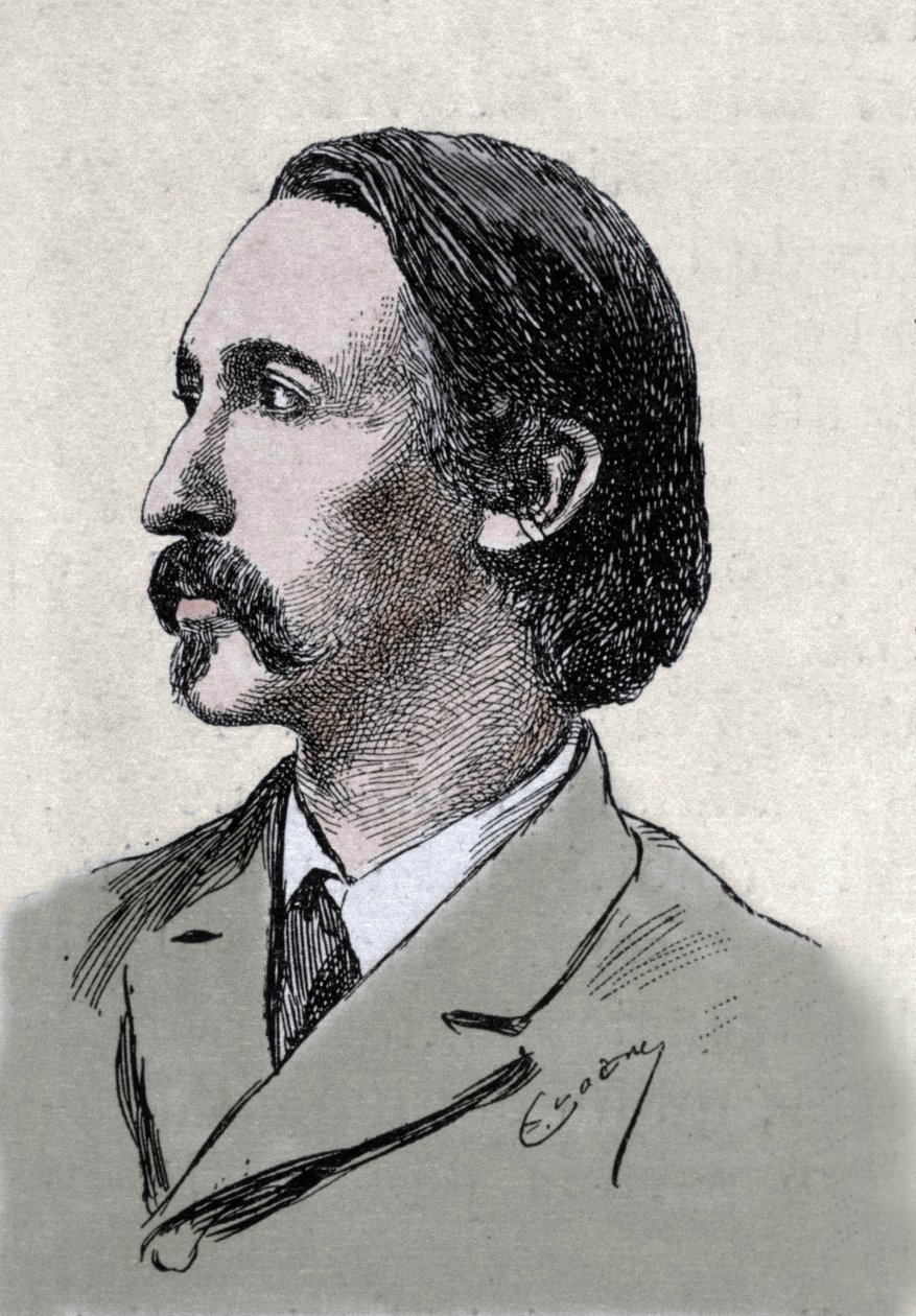 Porträtt av Robert Louis Stevenson (1850-1894), brittisk författare av Unknown artist