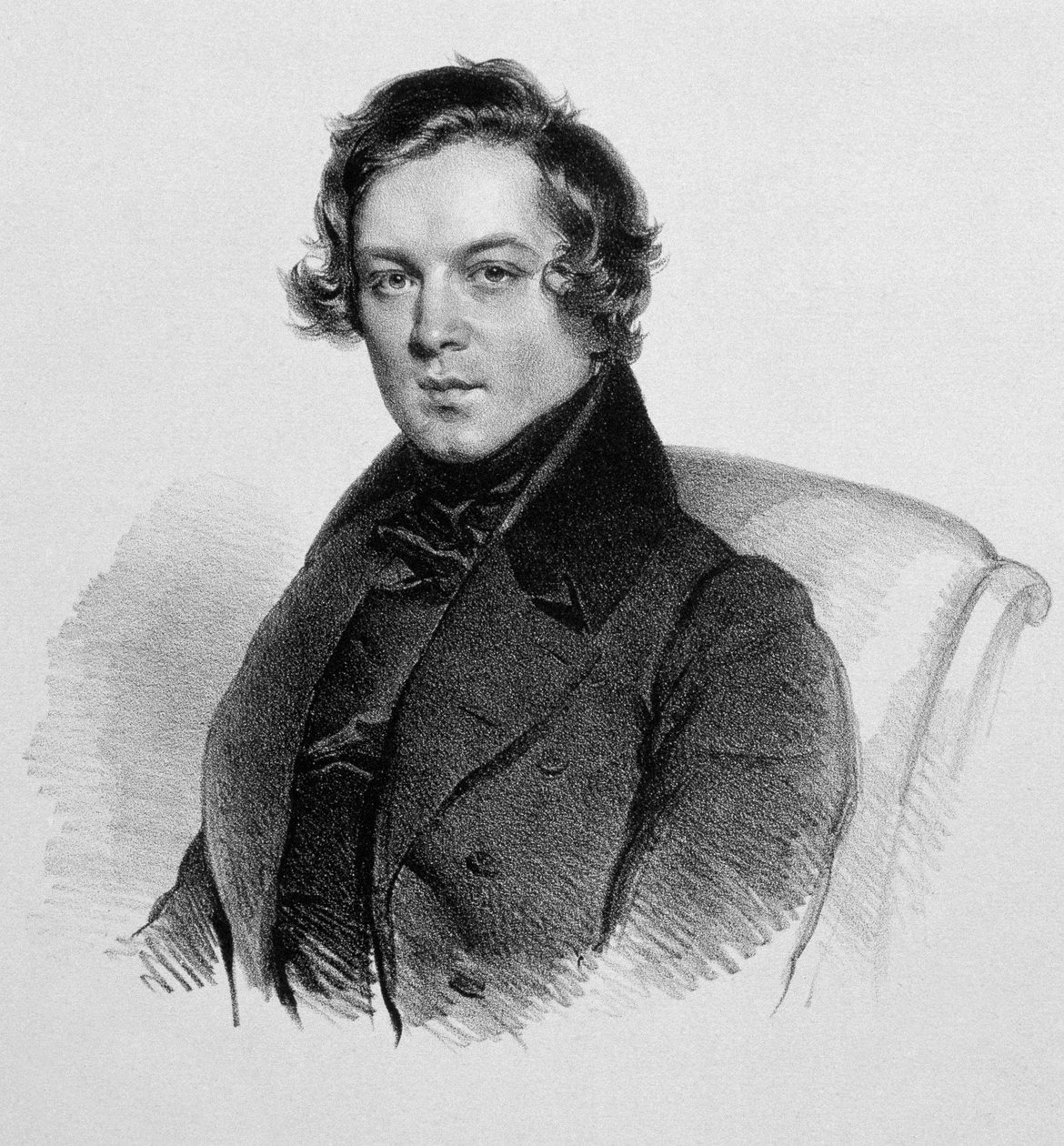 Porträtt av Robert Schumann (1810-1856), tysk kompositör. av Unknown artist