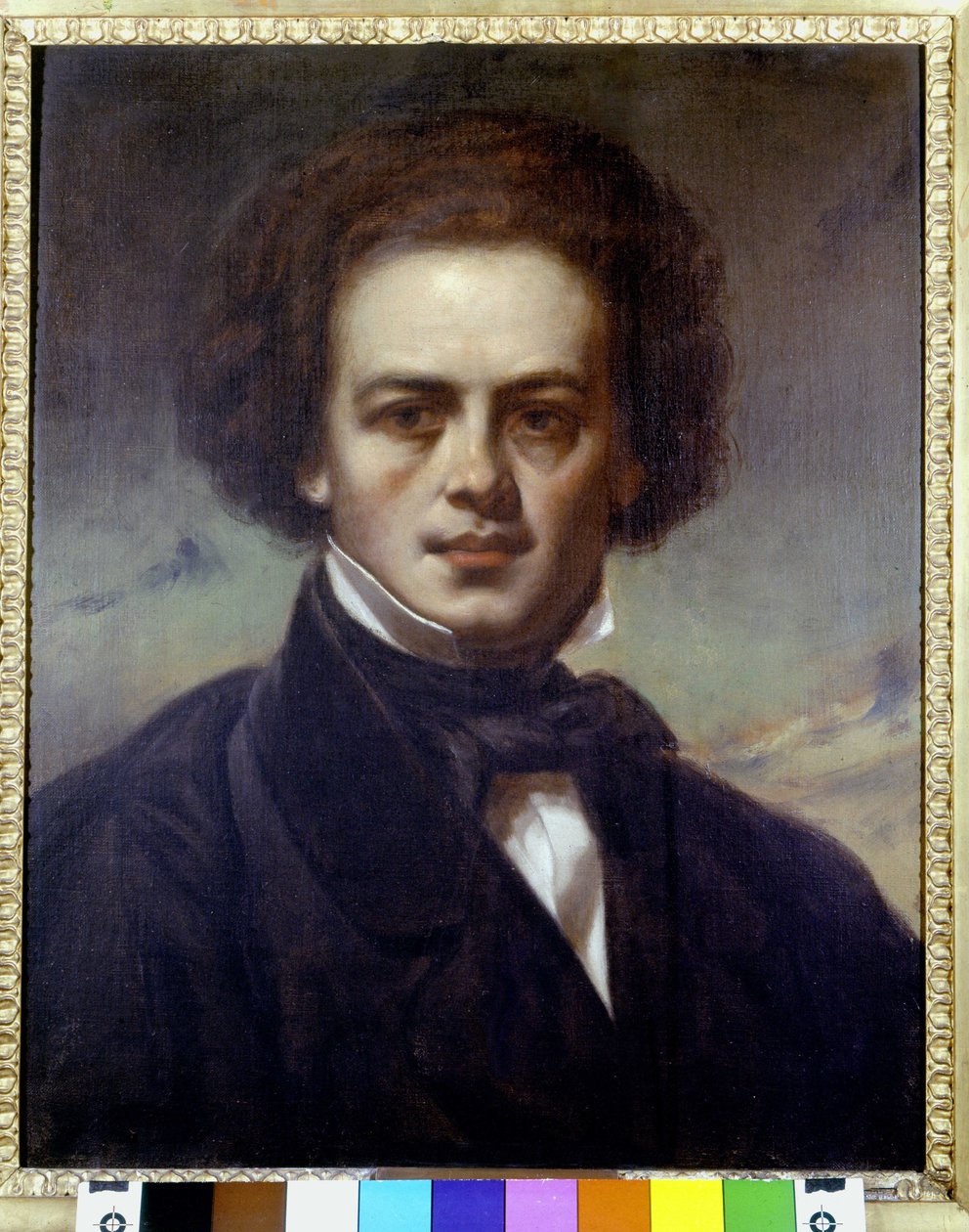 Porträtt av Robert Schumann (1810-1856), tysk kompositör. Anonym målning omkring 1840. Museo Teatrale alla Scala. av Unknown artist