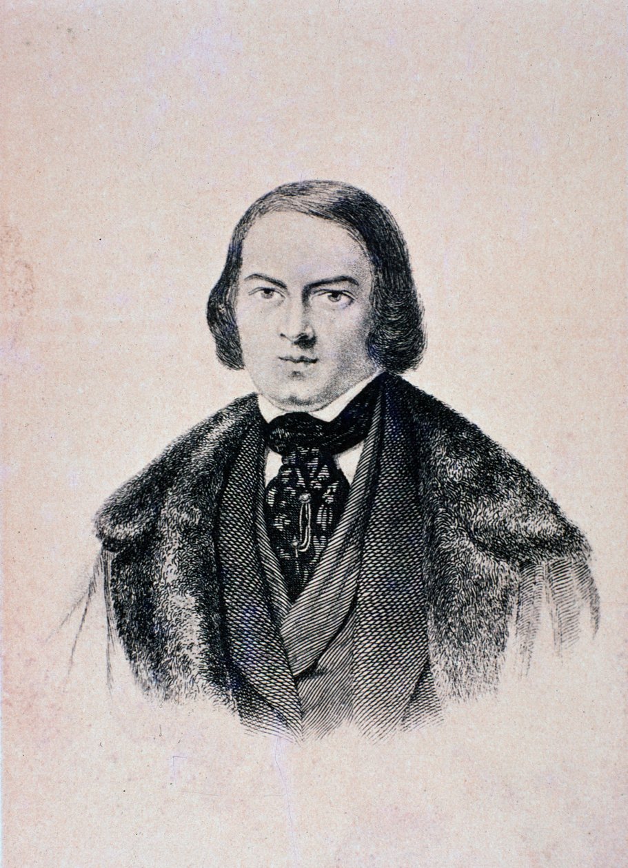 Porträtt av Robert Schumann (gravyr av Unknown artist