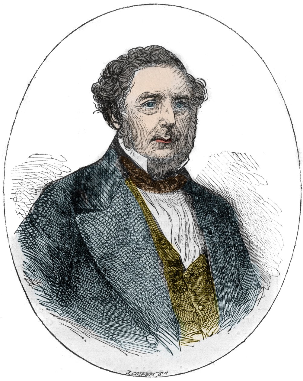 Porträtt av Robert Stephenson, engelsk maskin- och civilingenjör (1803-1859) av Unknown artist