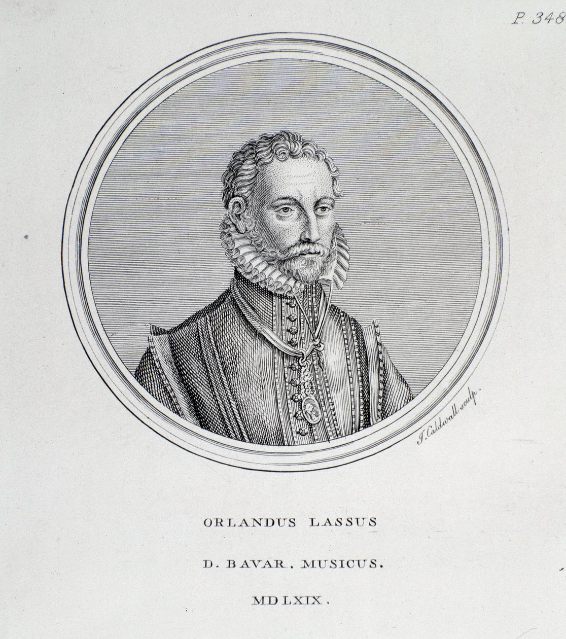 Porträtt av Roland de Lassus (gravyr av Unknown artist