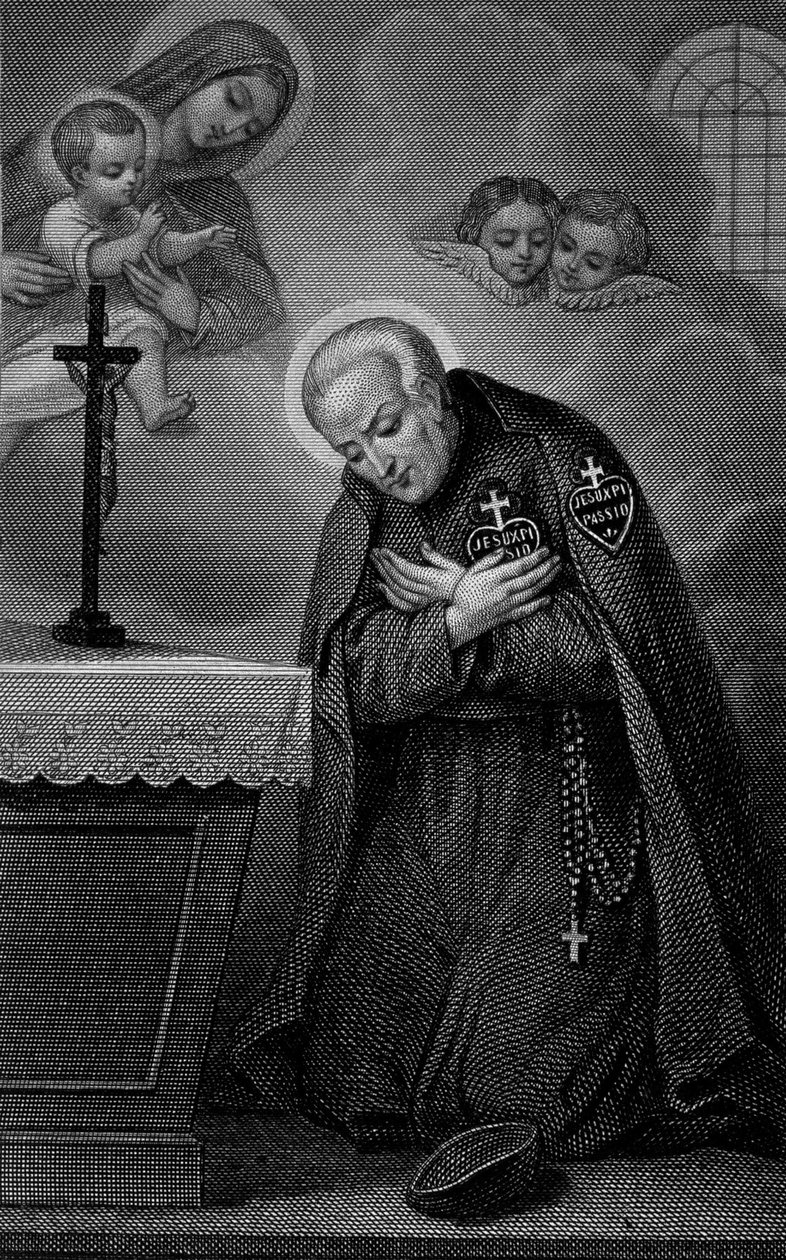 Porträtt av Sankt Paulus av korset. Gravyr 1800-talet. av Unknown artist