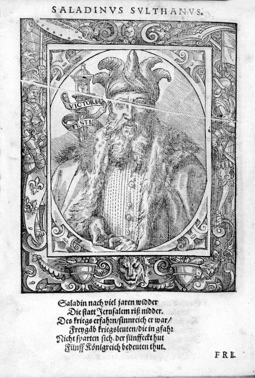 Porträtt av F Saldin (1138-1193) (Salih Al Din Yusuf Al Ayyubi (Al Ayoubi). av Unknown artist