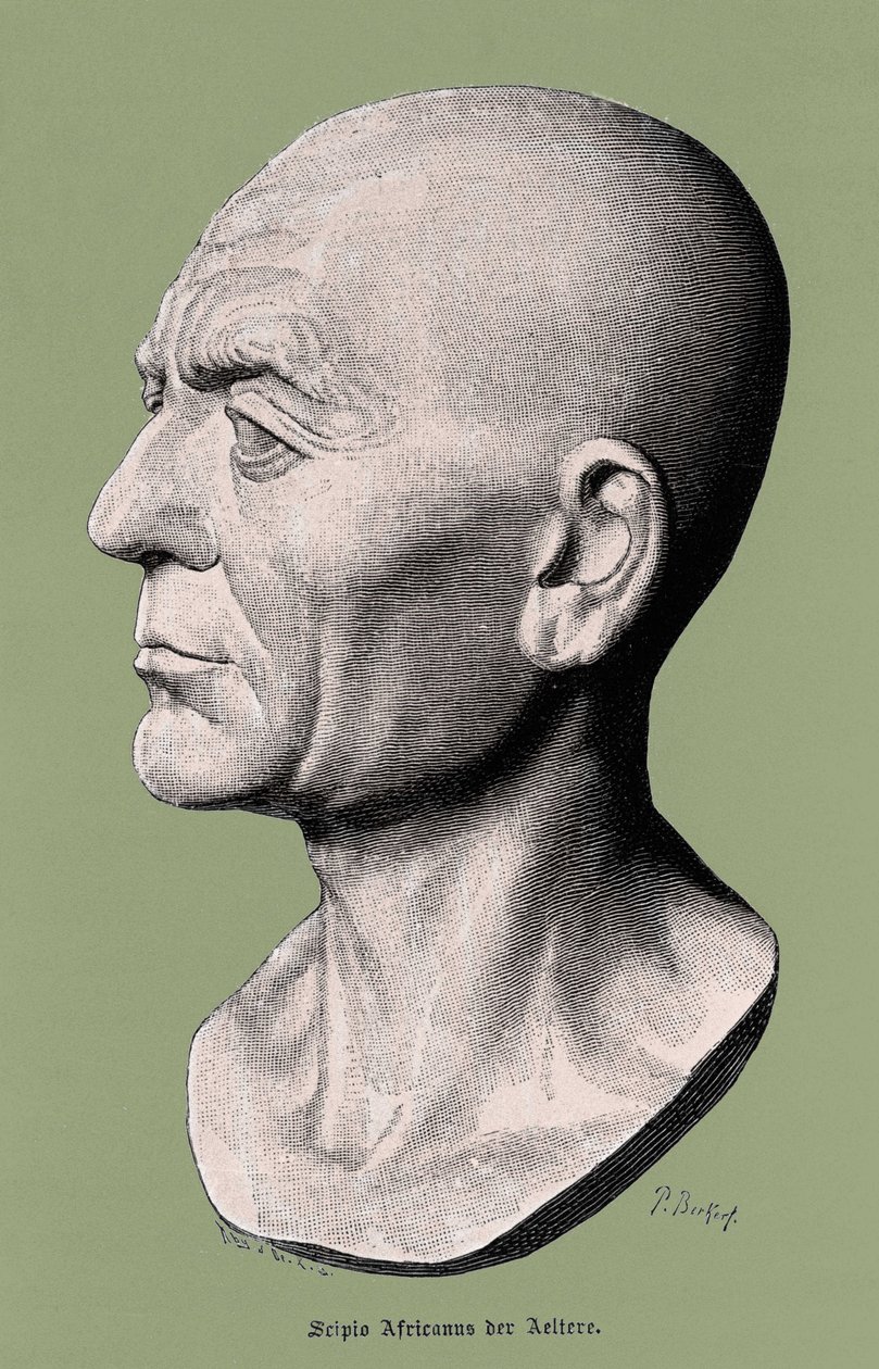 Porträtt av Scipio, den afrikanske, generalen och romerska statsmannen (235-183 f.Kr.). av Unknown artist
