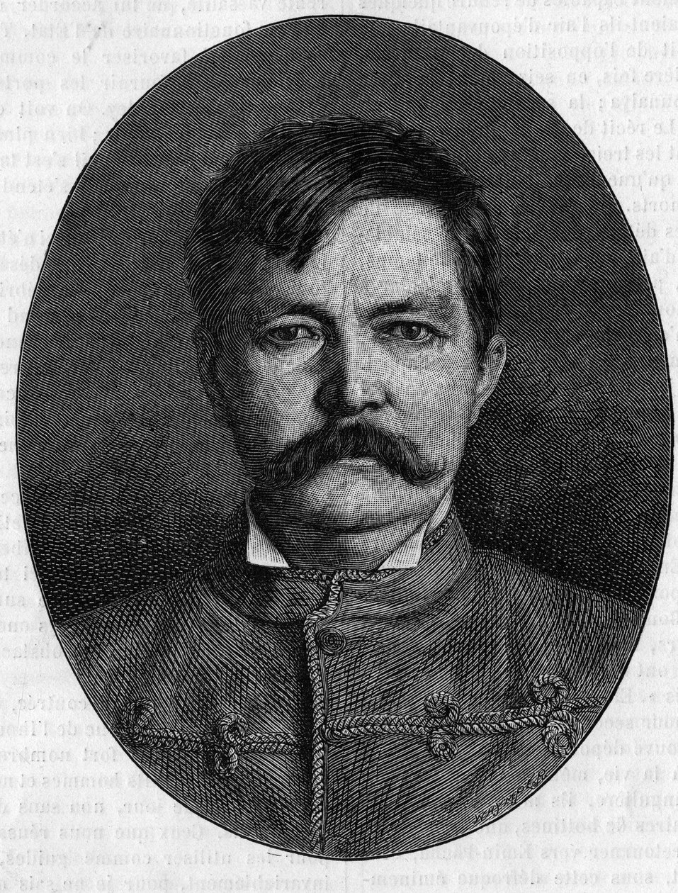 Porträtt av Sir Henry Morton Stanley, pseudonym för John Rowlands (1841-1904), brittisk upptäcktsresande och journalist. Gravyr i "" Le Journal de la jeunesse"" av Unknown artist