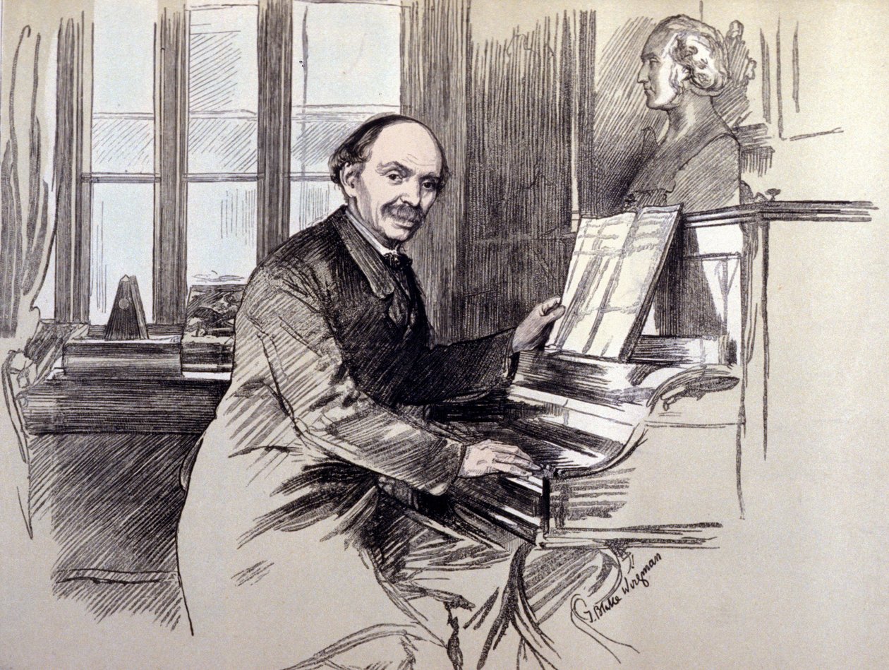 Porträtt av Sir Julius BENEDICT (1804-1885). Han var en tyskfödd kompositör och dirigent, bosatt i England. av Unknown artist